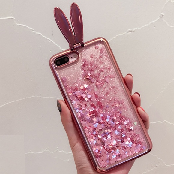 Accessories - iPhone Pink Bunny Glitter Case